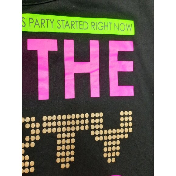Vintage Y2K T Shirt 2001 Pink Get The Party Started Black Short Sleeve Size M - Picture 3 of 11